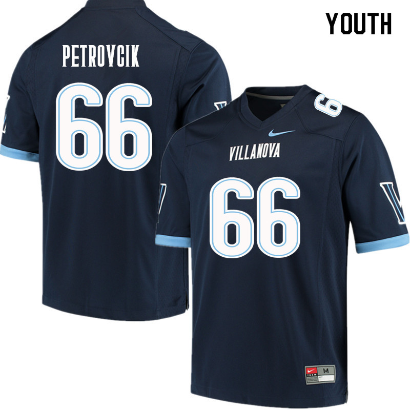 Youth #66 James Petrovcik Villanova Wildcats College Football Jerseys Sale-Navy